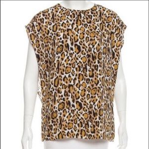 Tory Burch Cheetah Print Silk Top